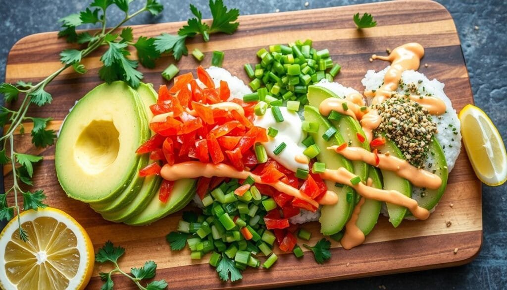 sushi bake toppings