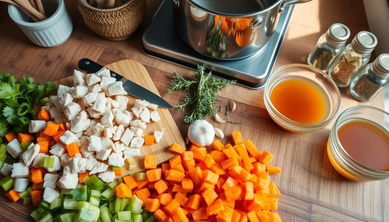 Turkey Soup Ingredients Preparation